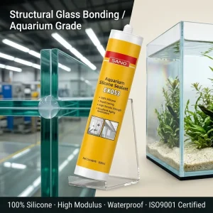 Glass Panel Bonding EX053 Acetic Silicone Sealant 100% Silicone for Aquarium Construction and Packing 24pcs carton