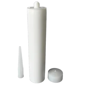 Glass Sealant Cartridge Caulking Tube with Plunger Rod, Nozzle, Cap, Piston and Flange