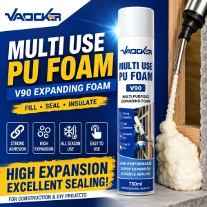 High Expansion PU Foam Spray 750ml Strong Adhesion Gap Filling Insulation Sealant for Window and Door Installation