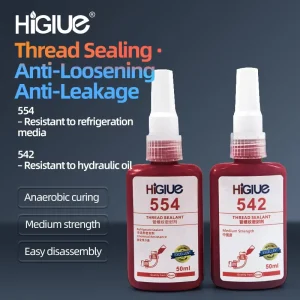 High-Performance Anaerobic Thread Sealant 542 554 567 577 50ml for Hydraulic Pneumatic Refrigeration Gas Pipe Sealing