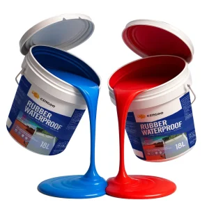 High Performance Rubber Waterproof Coating Low VOC Crack Resistant Roof Swimming Pool Bathroom Wall Indoor Outdoor Construction