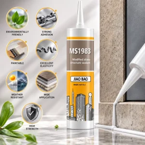 High Strength MS Polymer Adhesive for Waterproof Bathroom Sealing Mold Proof Fast Curing Zero VOC Professional Sealant
