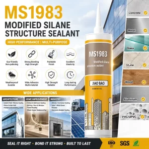 High Strength MS Polymer Adhesive for Waterproof Bathroom Sealing Mold Proof Fast Curing Zero VOC Professional Sealant