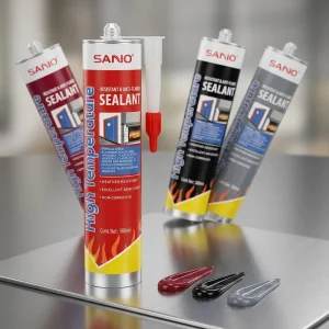 High Temperature Fire-Retardant Silicone Adhesive Sealant for Construction Black Red Grey