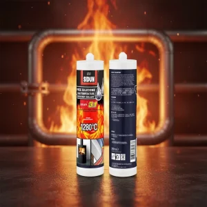 High-Temperature Fireproof Silicone Sealant for Construction, Industrial, and Kitchen Appliance Use