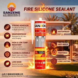 High Temperature Fireproof Structural Silicone Sealant Weatherproof Waterproof & Non Toxic for Glass & Tile Construction