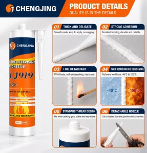 High Temperature Firestop Silicone Sealant Fireproof Flame Retardant for Construction