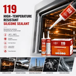 High-Temperature RTV Silicone Sealant for Car Engines, Ovens, Stoves, and Industrial Metal Sealing