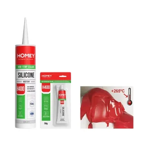 High-Temperature RTV Silicone Sealant for Construction, Woodworking, and Automotive Use Red/Black