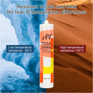 High-Temperature-Resistant Silicone Sealant for Bathroom, Roof, and Wall Cracks Transparent Black Gray White 300ml