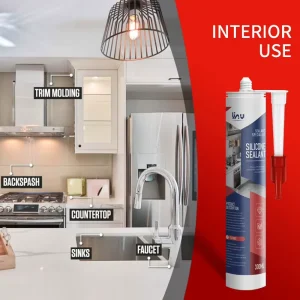 High viscosity Elastic Waterproof Mildew resistant Kitchen and Bathroom Caulking Silicone Sealant
