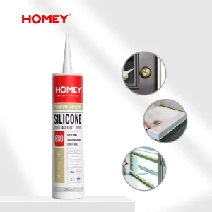 Homey 680 Anti Fungal Silicone Sealant 300ml Clear or White Adhesive for Construction Packing and Woodworking