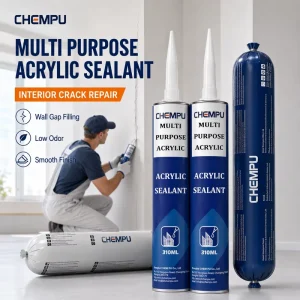 Industrial 1K Acrylic Sealant for Frame Sealing and Interior Walls, Low Shrinkage, Low VOC