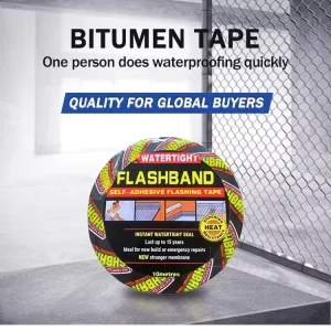 Industrial Grade Premium 2mm Self Adhesive Bitumen Waterproof Tape Instant Sealing 1 Year Warranty 10m Roll for Roof Wall Pipe