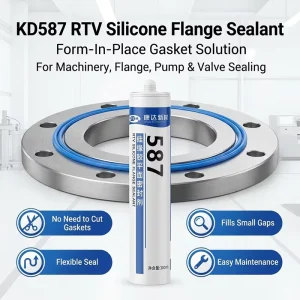 Industrial RTV Silicone Flange Sealant for Flat Surface, Pump, Valve, and Pipe Joint Repair