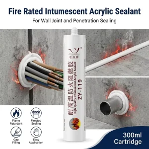 Intumescent Firestop Sealant 300ml for Wall Gaps Door Frames Cable and Pipe Penetrations