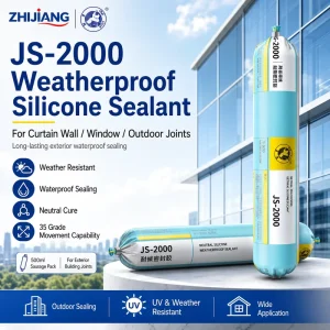 JS-2000 Weatherproof Silicone Sealant 500 mL UV-Resistant Flexible Joint Sealant for Outdoor Curtain Walls and Windows