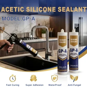 Kitchen Bathroom Acetic Silicone Sealant Transparent Mildew Proof Fast Curing for Tile Joint Caulking