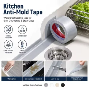 Kitchen and Bathroom Waterproof Mildew-Resistant Cloth Tape for Edges and Pipes