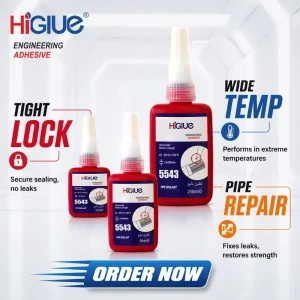Liquid Blue PTFE 5543 Medium Strength Detachable Pipe Sealant for Metal Pipe Joint Water Gas Pipeline
