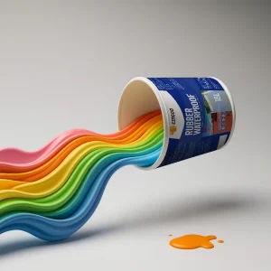 Liquid Rubber Waterproof Paint for Concrete Metal and Cement Surfaces with Brush Application