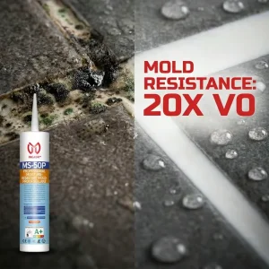 MS-50P Anti-Mold MS Polymer Adhesive Sealant, 300ml, Moisture-Resistant
