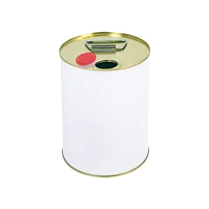 Manufacturer 5L Cylindrical Tin Can with Metal Lid and Handle for Chemicals, Engine Oil, and Gasoline
