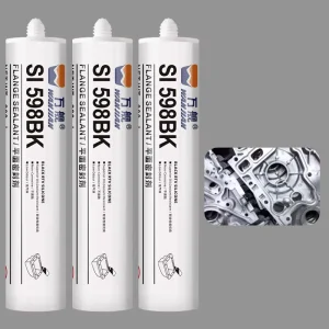 Metallic Black Silicone RTV Gasket Maker 300ml High Temp +260C Oil Resistant Flexible Large for Engine Flange Sealant
