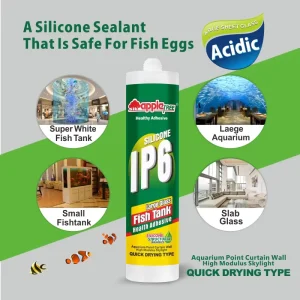 Multi-Purpose Acidic Silicone Glass Glue Waterproof for Fish Tanks Aquariums and Large Glass Panels