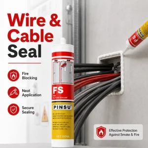 Neutral Cure 4-Hour Fire-Rated Waterproof Silicone Sealant for Cable and Pipe Penetrations