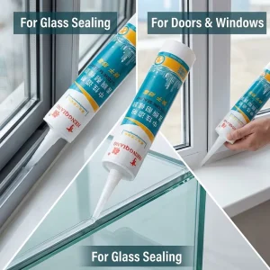 Neutral-Cure Transparent Silicone Sealant 280ml for Aluminum Frame and Glass Panel Sealing