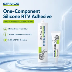 Neutral One-Component Silicone RTV Adhesive Sealant Waterproof No-Smell High-Temperature Shore A 605 1.6 MPa CA1009