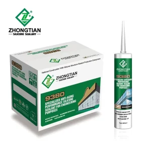 Neutral Silicone Adhesive for Glass, Construction, Stone, and Aluminum, White