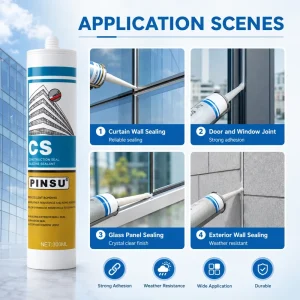 Neutral Silicone Sealant Weather Resistant Glass Adhesive for Building Curtain Walls Sunrooms and Outdoor Waterproof Sealing