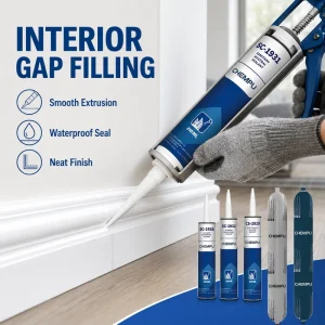 Non-Sag Clear Silicone Sealant for Window Leak Sealing and Kitchen Use Low Odor