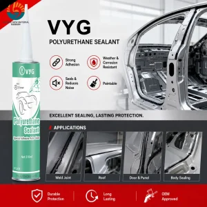 OEM ODM 310mL Polyurethane Auto Glass Glue for Front Windshields, Black Waterproof Sealant