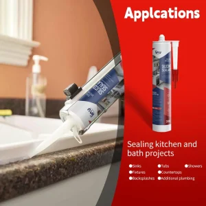 Odorless Anti-Mildew Flexible Neutral Silicone Sealant for Plumbing, Bathroom, and Kitchen