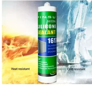 PINSU1617 Neutral Cure Multi Purpose Mildew Proof Glue for Marble Granite and Stone Black Silicone Gasket Maker