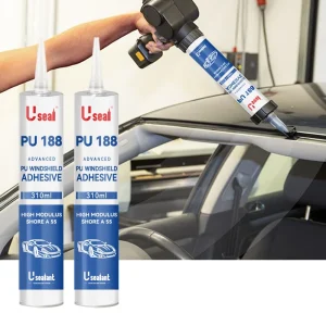 PU 188 Advanced Polyurethane Windshield Sealant Adhesive with High Bond Strength for Automotive Window Glass, Black