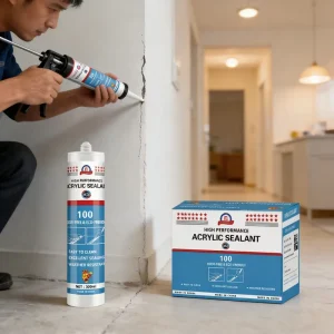 Paintable Acrylic Latex Sealant, Waterproof Flexible Caulk for Baseboards, Trim, Doors, Windows, Kitchens, and Bathrooms