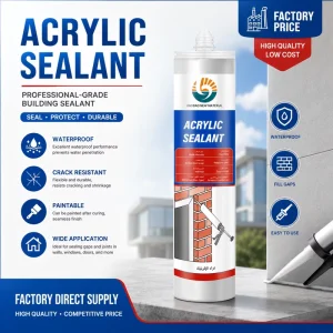 Paintable Acrylic Sealant, Easy Sanding, for Wall Crack Filling and Surface Treatment