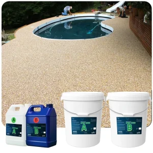 Permeable PU Polyurethane Resin Pebble Stone Floor Coating for Bound Gravel Driveway Paving