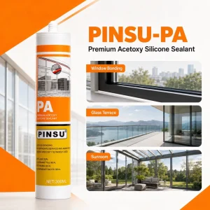 Premium Acetoxy Silicone Sealant 300ML Fast Bonding Weatherproof For Window Glass Curtain Wall Building