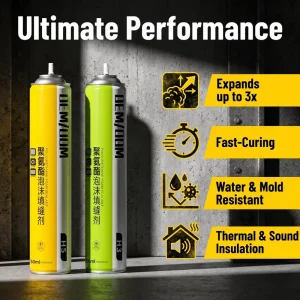 Professional Grade Fire Block Polyurethane Sealant Non Shrinking Foam Spary for Electrical Box Ductwork Attic Insulation