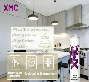 Professional Grade XMC600 Silicone Sealant Primerless Strong Adhesion for Aluminum Doors Windows Kitchen Bathroom Sealing