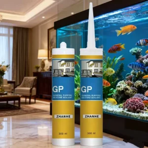 Quick-Dry Acetic GP Silicone Sealant, 300ml, Transparent, for Aquariums, Windows, and Doors