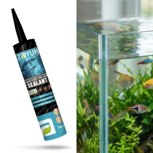 Quick-Drying Clear Acid-Cure Silicone Sealant, Waterproof and Weather-Resistant, for Aquariums and Fish Tanks