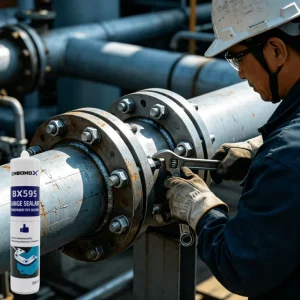 RTV 595 Silicone Adhesive Sealant Oil Resistant Flexible Rubber Gasket for Industrial Flange Sealing