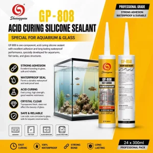 Reliable Acetic Silicone Adhesive Strong Bond Anti Mildew Sealant for Fish Tank and Aquarium Glass Joint