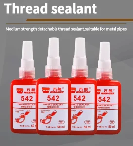Removable Acrylic 542 Pipe Thread Sealant Medium Strength for Industrial Pipeline and Valve Connections, 50ml or 250ml